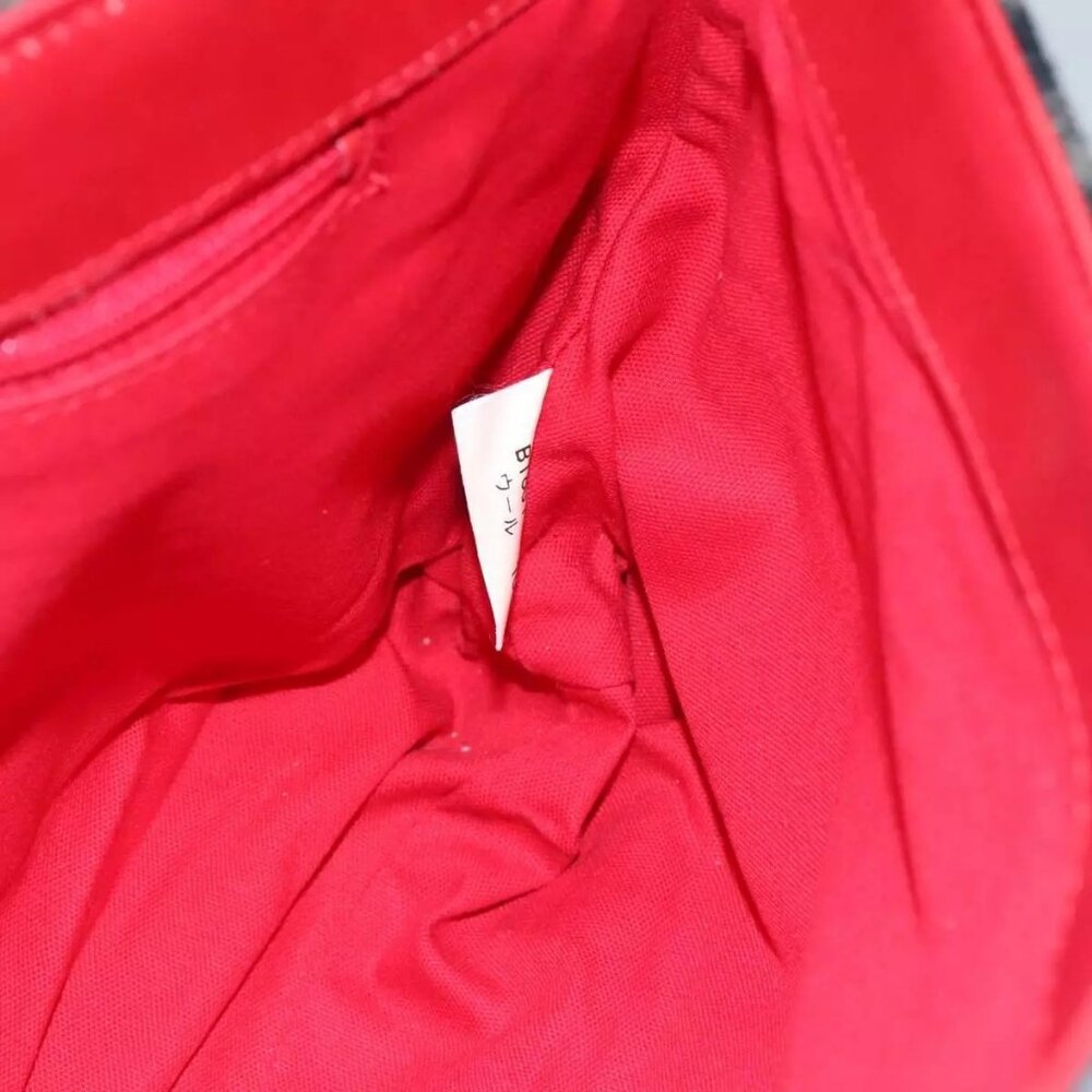 Burberrys Nova Check Blue Label Shoulder Bag Wool Beige Red Silver Auth - Picture 12 of 16